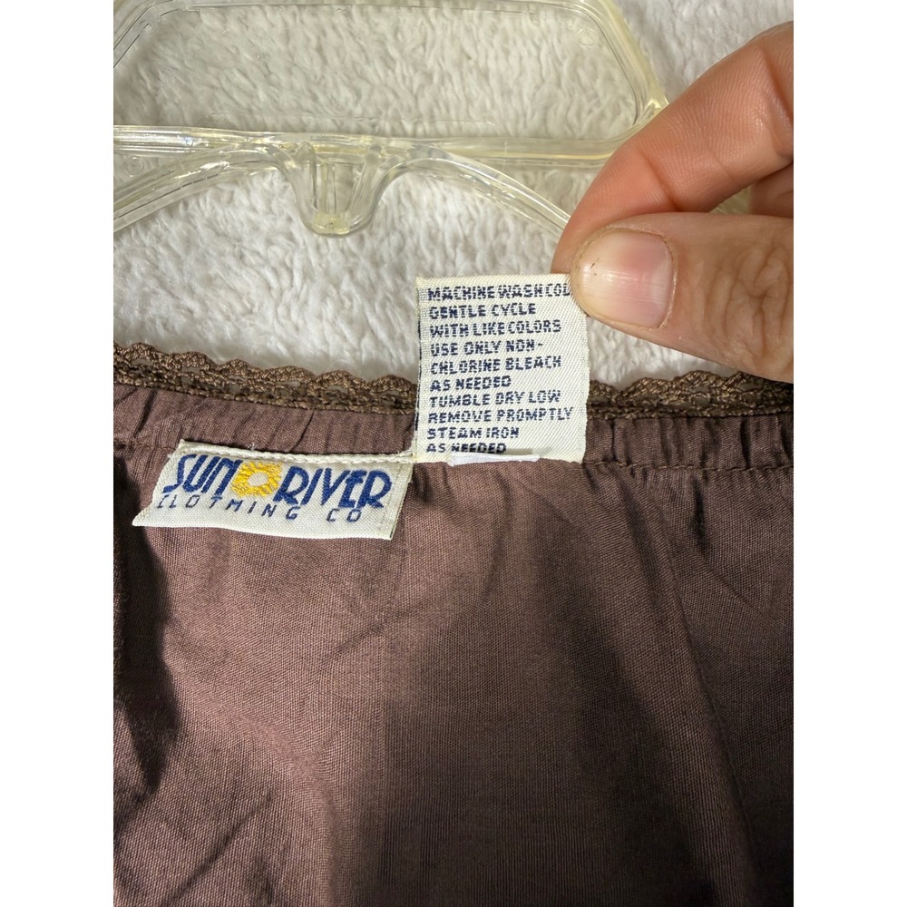 Sun River Skirt Set Women 2X Brown‎ NWT Lace Trim Boho Cottagecore vintage 90's - Picture 7 of 16